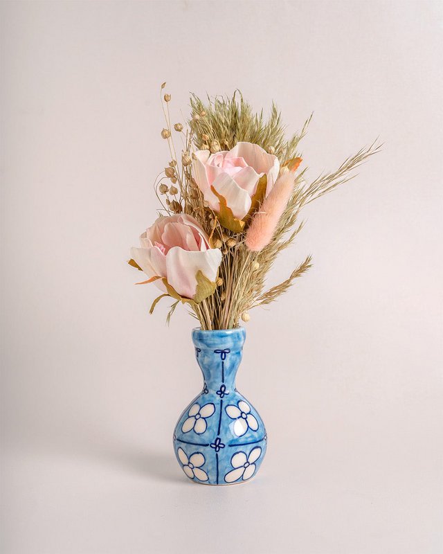 Hand-Painted Ceramic Vase - Set of 3, 4-inch Tall