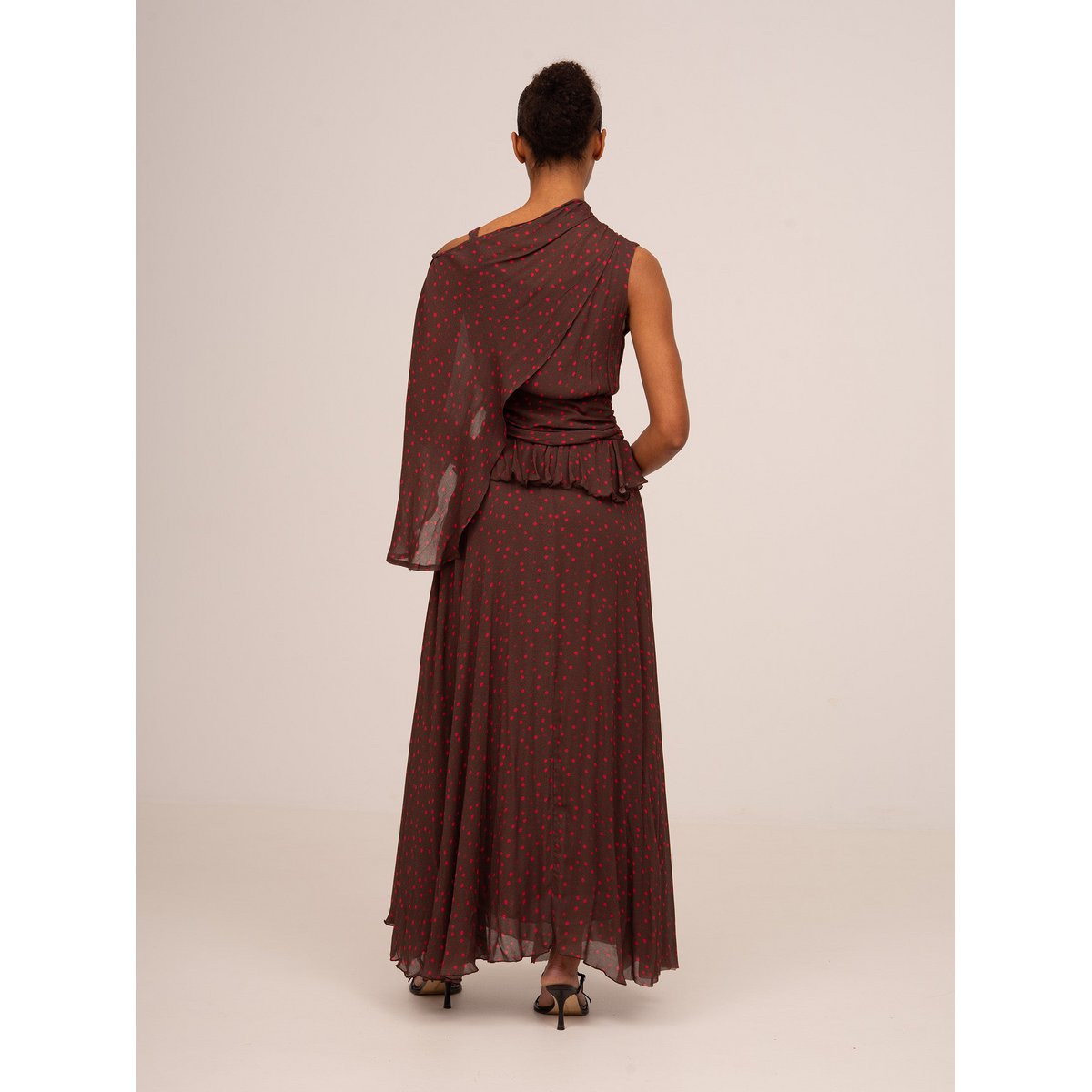 Brown Toast Polka Dot Occasion Dress
