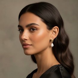 Sulia - boucles d'oreilles avec perle naturel keshi 18K plaqué d'or