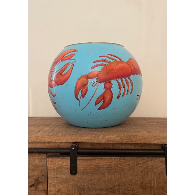 Handbemalte Vase Hummer