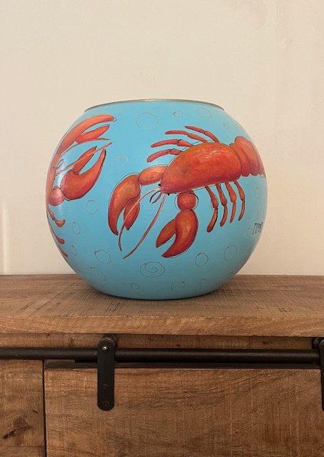 Vaso Aragosta dipinto a mano