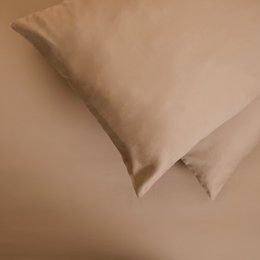 Housse de coussin - Satin de coton 400 fils au pouce - Beige S'il vous plaît !
