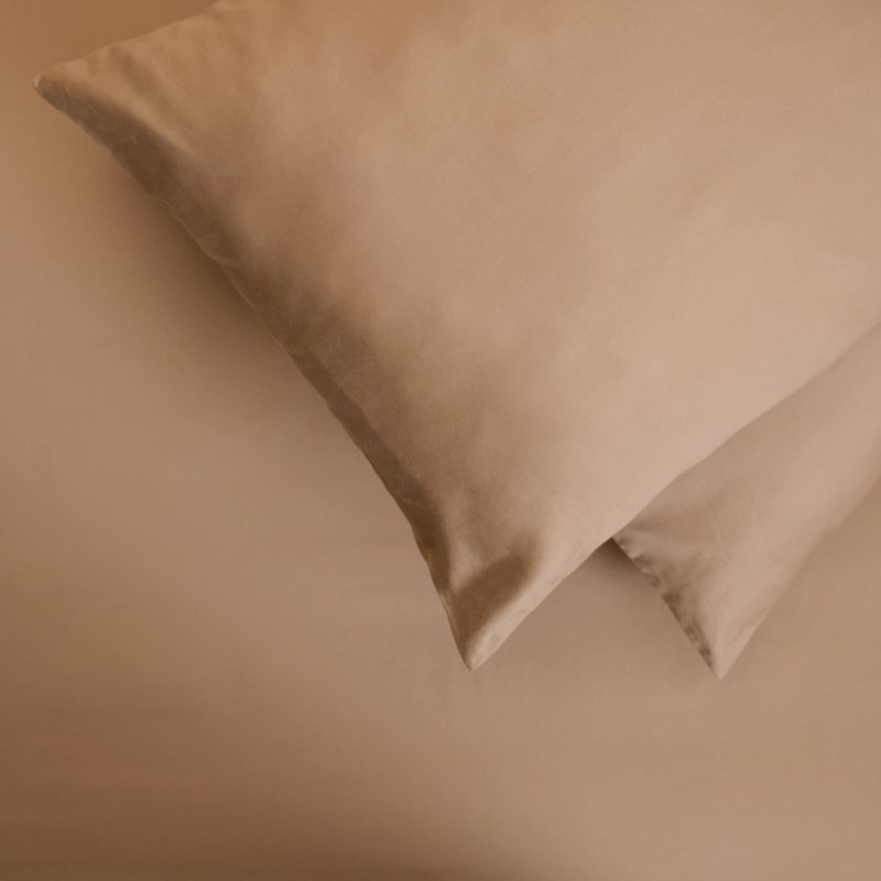 Housse de coussin - Satin de coton 400 fils au pouce - Beige S'il vous plaît !