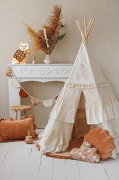 Mata Soft Velvet z Falbanką „Karmel”