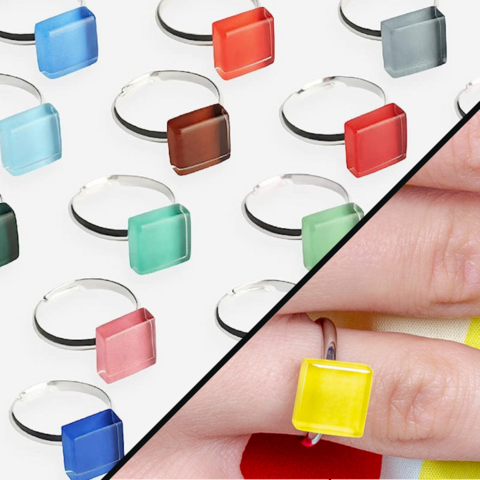 Minimalistischer Ring mit Stein • 10mm • größenverstellbar / individuell / nachhaltig
