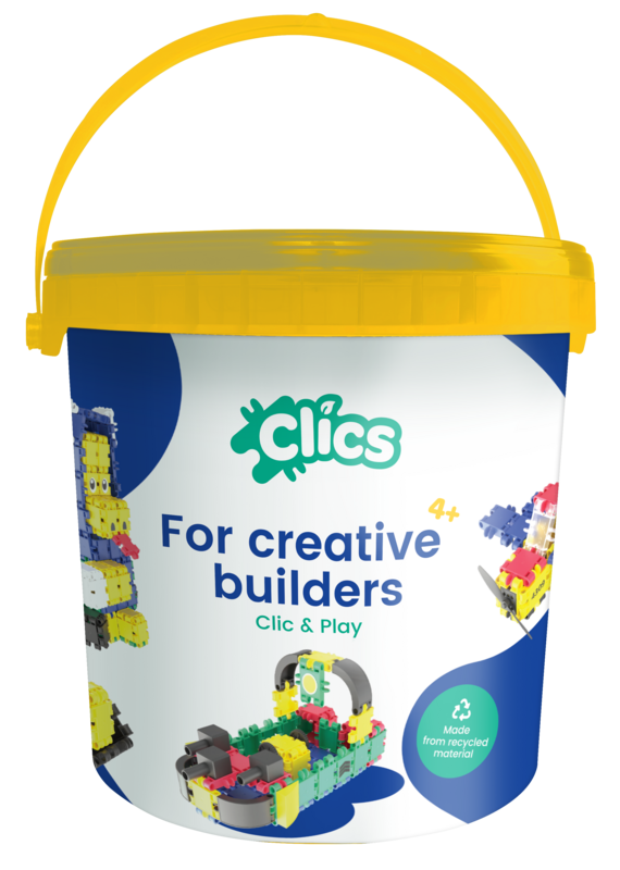 Clics building blocks– DURABLE TOYS made of RECYCLED PLASTIC (Made in Belgium)- building set 10 in 1