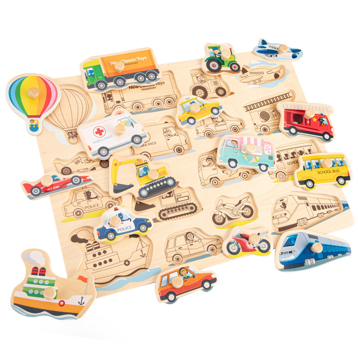 Puzzle à boutons - Transport - grand