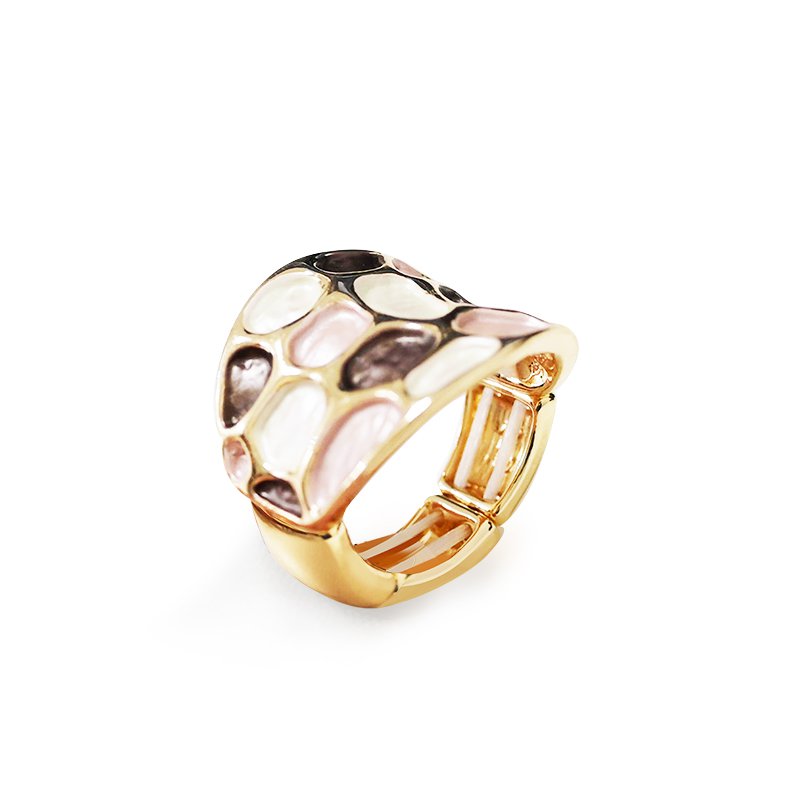 Emaille mozaïekeffect elastische ring