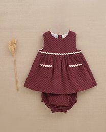 Purple corduroy baby girl dress with matching bloomers P70-11604022