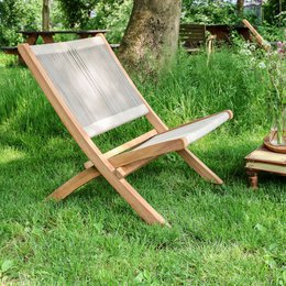 Rope folding lounge chair natural