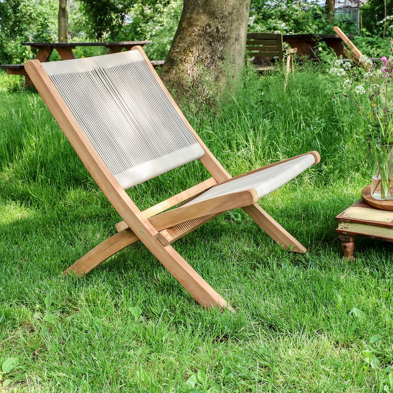 Reb folde loungestol naturlig
