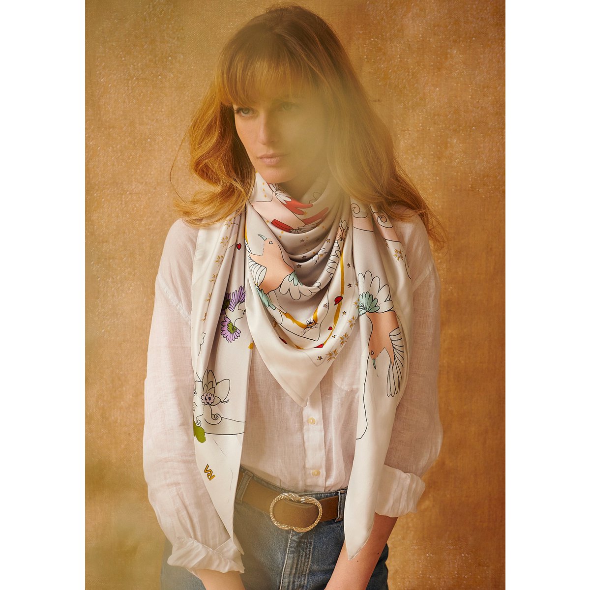 Foulard Triangle géant « Le paradis blanc »