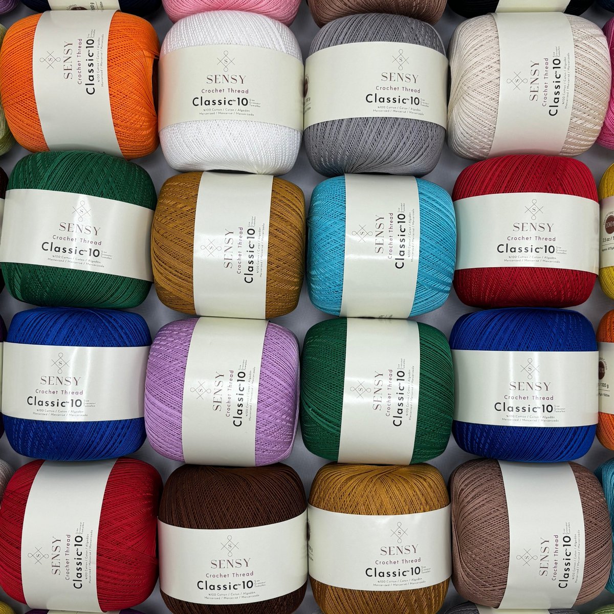 Filo per uncinetto Sensy misura classica 10, 100% cotone Giza mercerizzato, 617 iarde, finezza 0 pizzo
