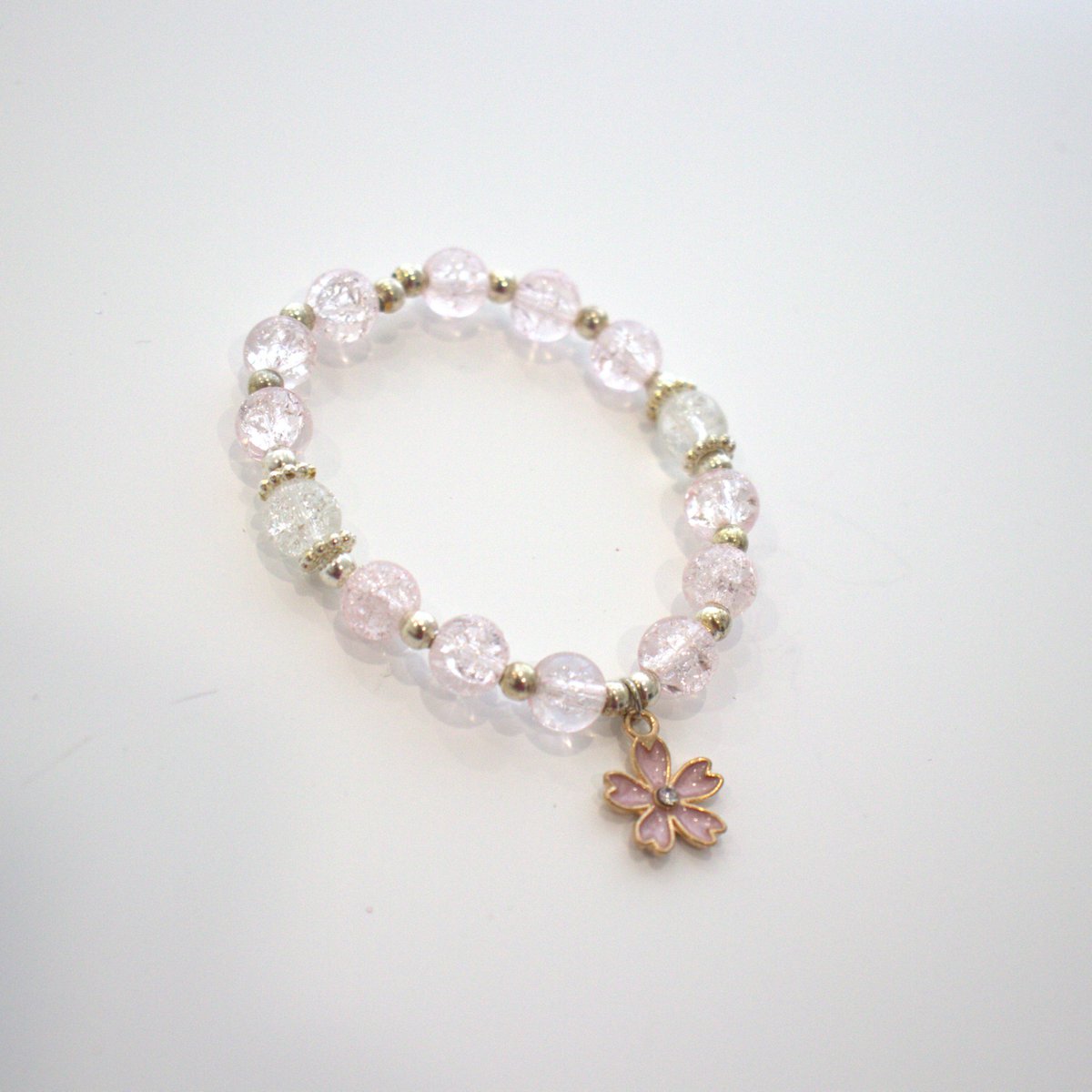 Pulsera de cuentas - Peonía rosa
