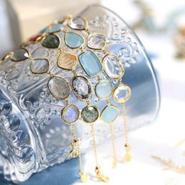 Crystals de quartz arc-en-ciel Bracelets à 5 pierres