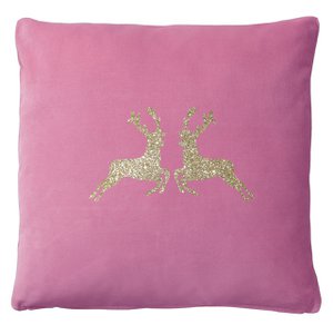 Velvet cushion glitter deer 40x40cm