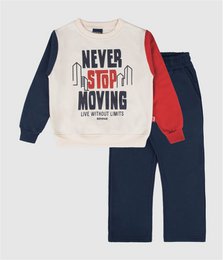 Urban Color-Block Sweatshirt & Trousers Set
