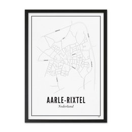  A black and white map poster of Aarle-Rixtel, Netherlands. The poster features a minimalist design with the city's street layout displayed in a simple, clean style.