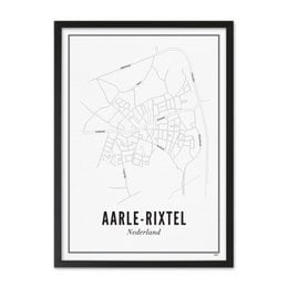 A black and white map poster of Aarle-Rixtel, Netherlands. The poster features a minimalist design with the city's street layout displayed in a simple, clean style.
