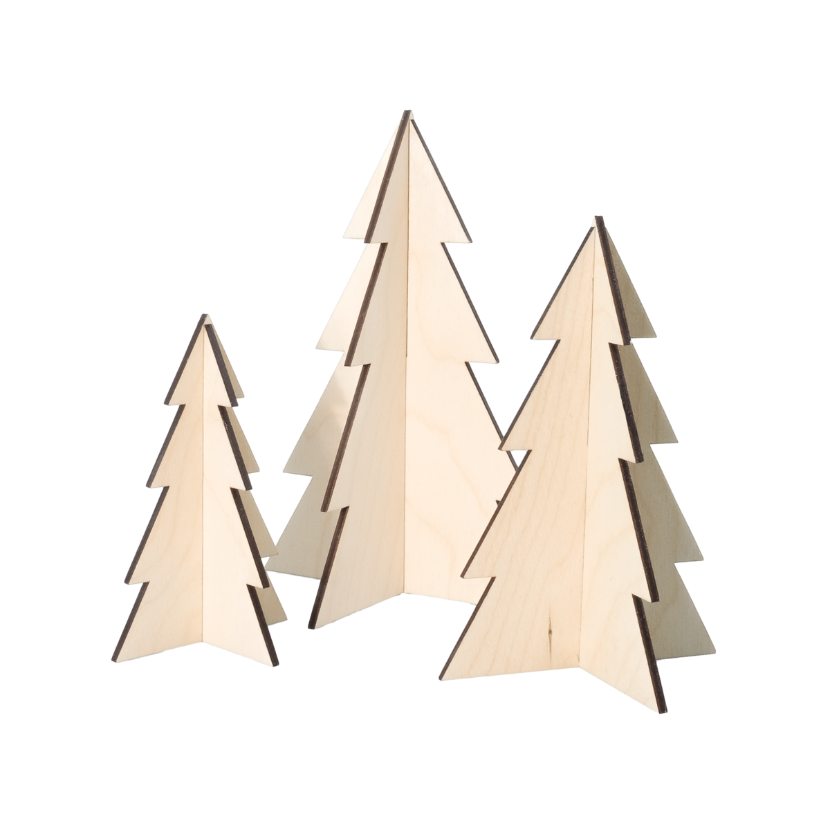 Weihnachtsbäume, Holz - 3 Stk