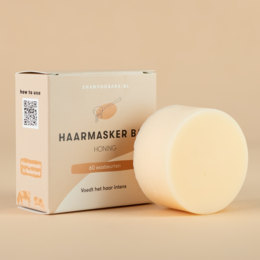 Honey-infused hair mask bar for nourishing and hydrating hair. Contains natural ingredients for healthy, shiny locks.