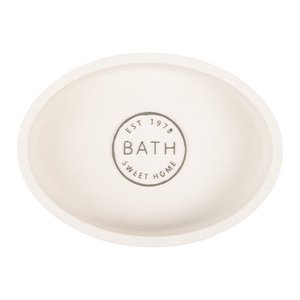 Soap tray 14x10x3 cm white plastic