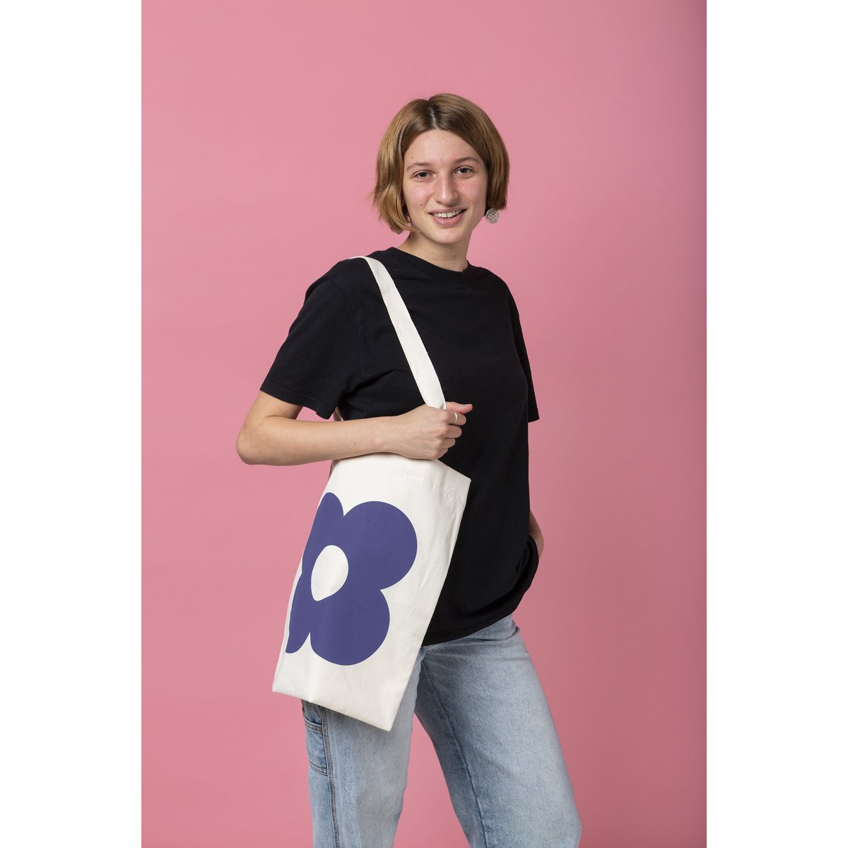 Tasche / einzelne Blume / Flieder