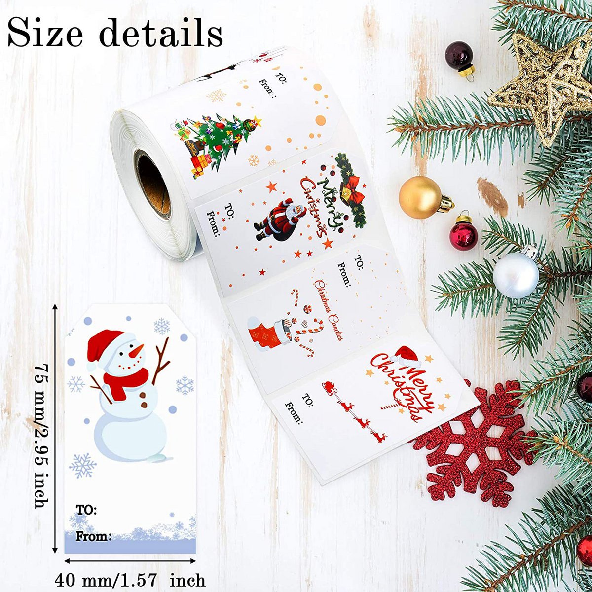 Autocollant de Noël - 7,5CM - n°16