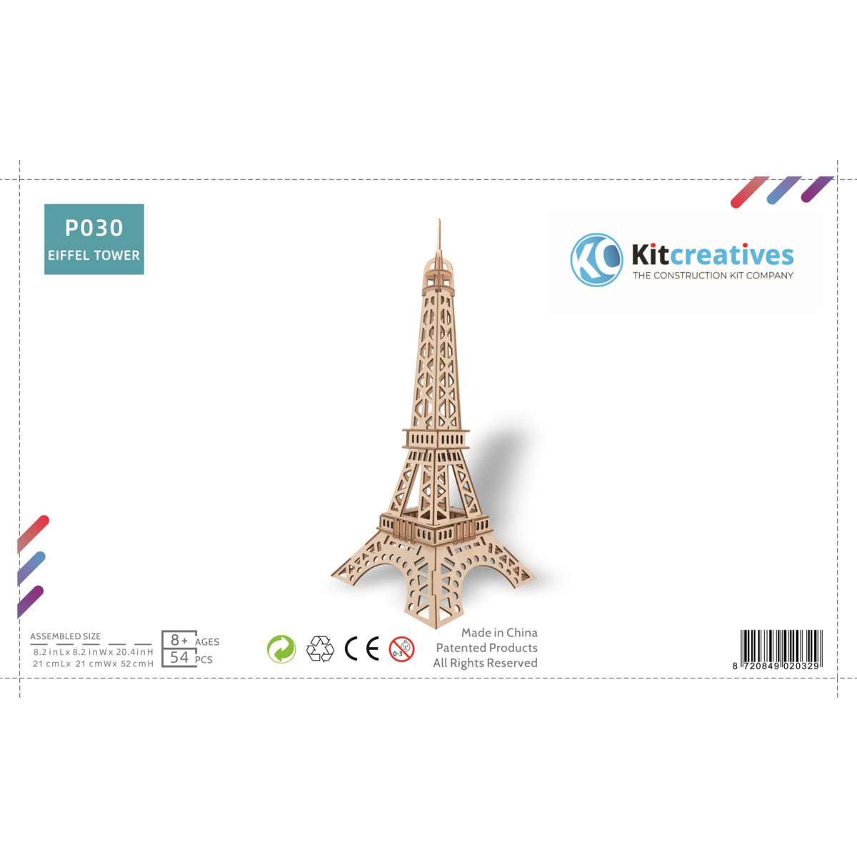 Building kit Eiffel Tower - wood