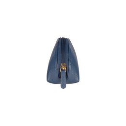 RB1088D | Astuccio/Pochette a Mezzaluna Made in Italy in Vera Pelle grana Dollaro. Colore Blu