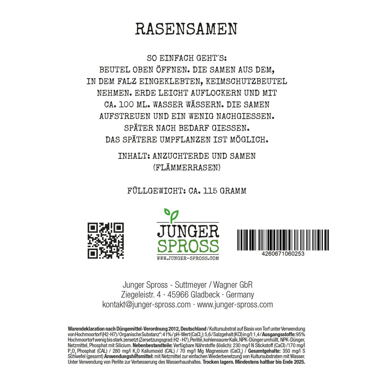A bag of grass (lawn seeds)