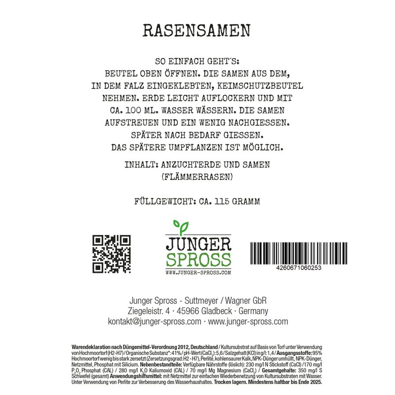 A bag of grass (lawn seeds)