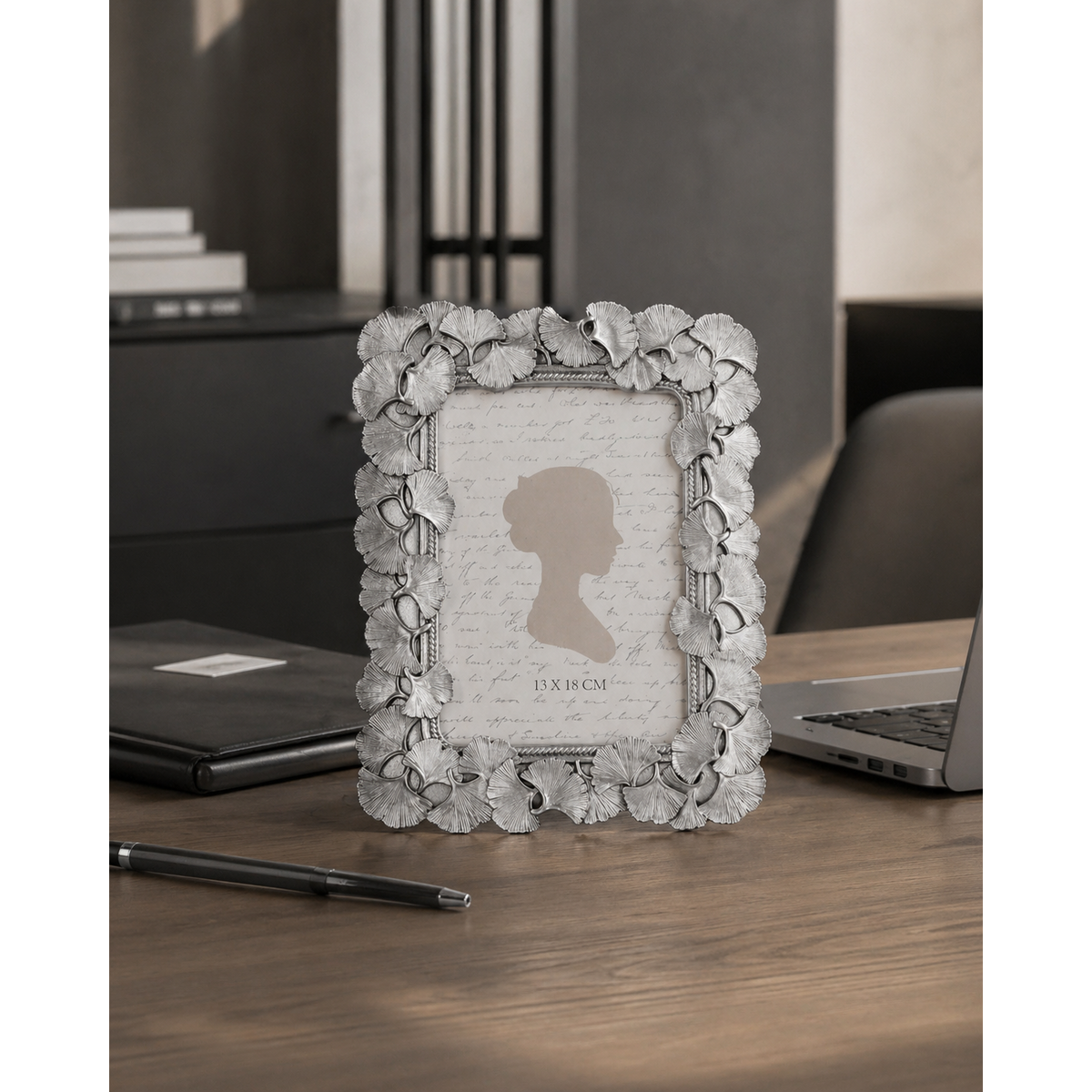 Silver gray resin photo frame 27.5x32 cm