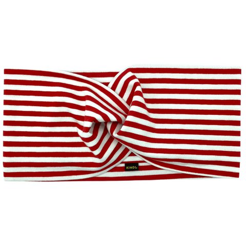 Twist Headband - Stripes Red, Organic Cotton