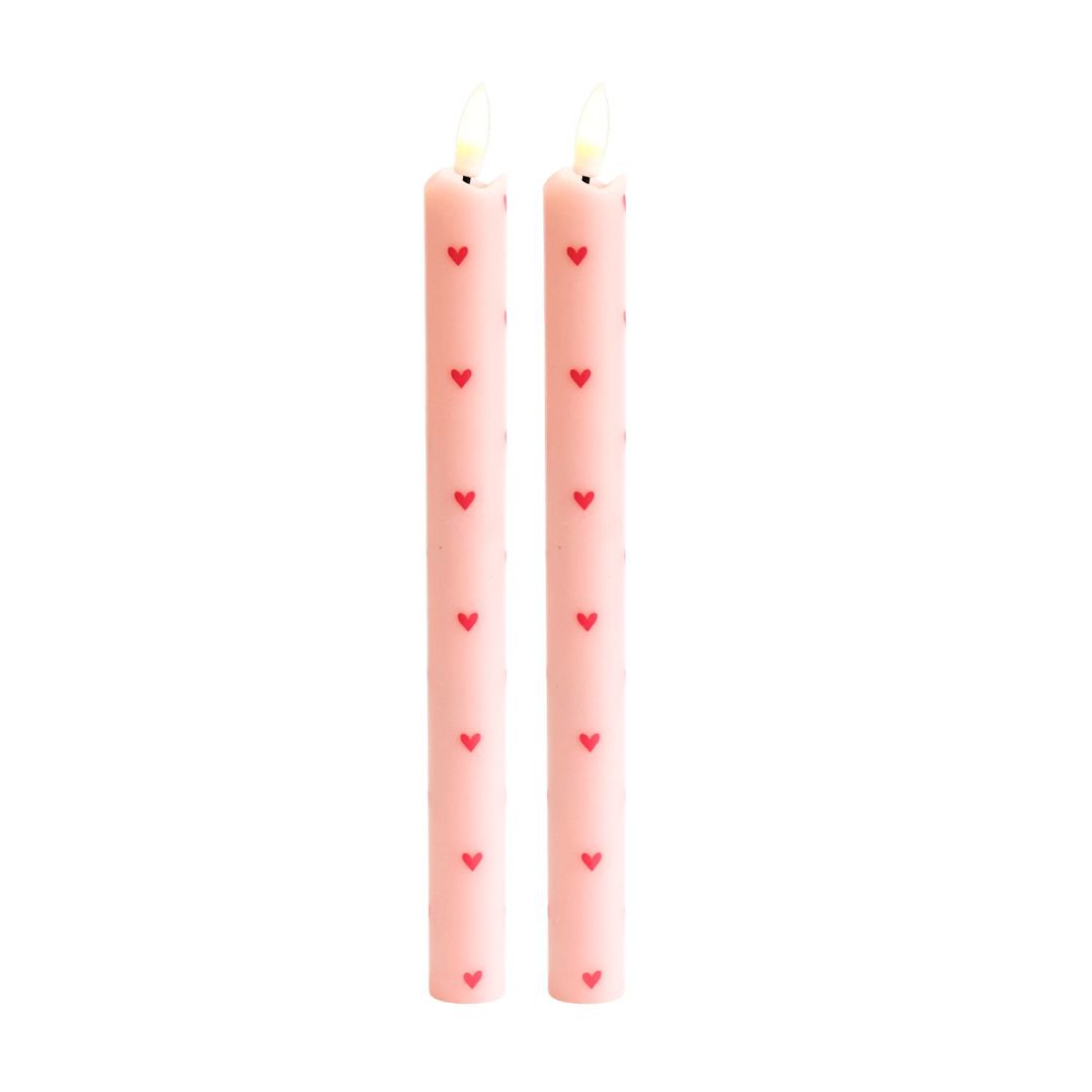 LED PILAR CANDEHEHTS PINK RC - Sæt på 2