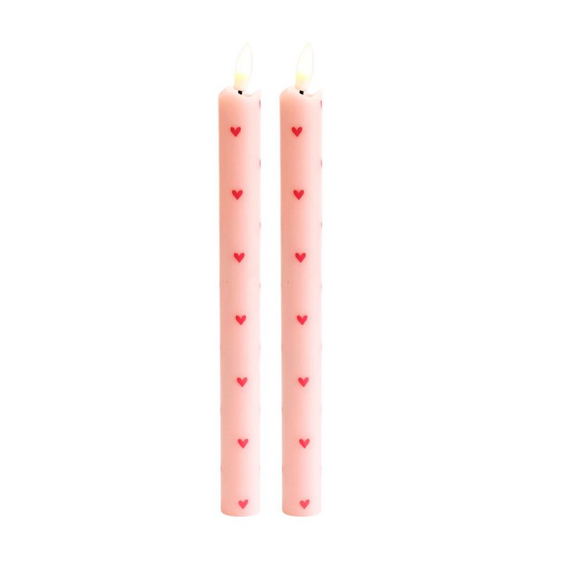 LED PILAR CANDEHEHTS PINK RC - Sæt på 2
