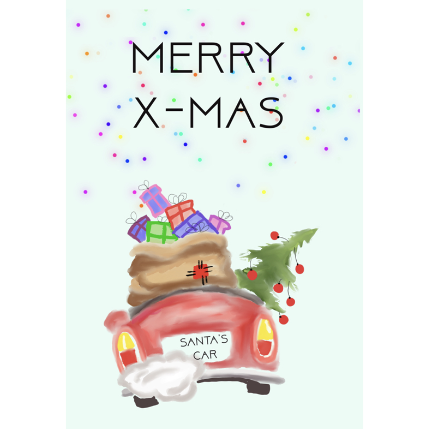 Tarjeta - El coche de Papá Noel