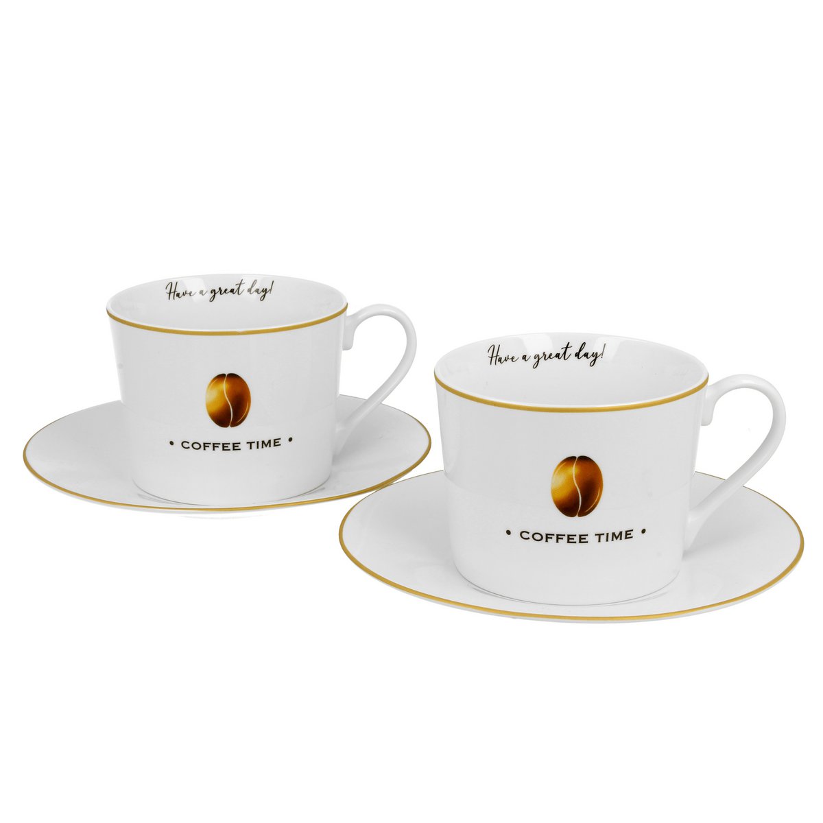 DUO COFFEE TIME Set of 2 Cups & Saucers 230ml, giftbox