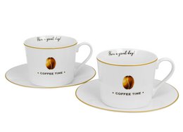 DUO COFFEE TIME Set of 2 Cups & Saucers 230ml, giftbox