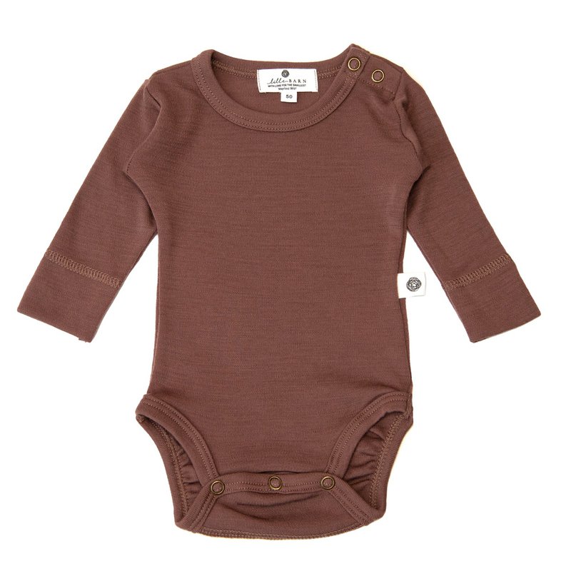 Langarm-Body aus Wolle – Merinowolle – Twilight Mauve