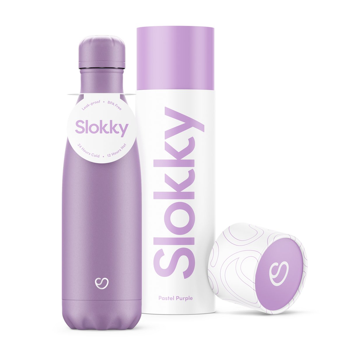 Slokky Pastel Purple Bottle & Lid - 500ml