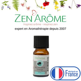 Sinergia de aceites esenciales - Relajante - 10 ml - Uso para Difusión - Envasado en Francia