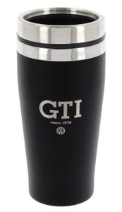 Volkswagen VW GTI Stainless Steel Insulated Tumbler, double-walled, 450ml in Gift Box - Logo/Black