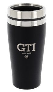 Volkswagen VW GTI Stainless Steel Insulated Tumbler, double-walled, 450ml in Gift Box - Logo/Black