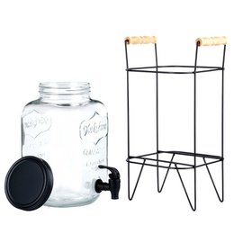 Dispenser med hanen og stå sort 4,2 L