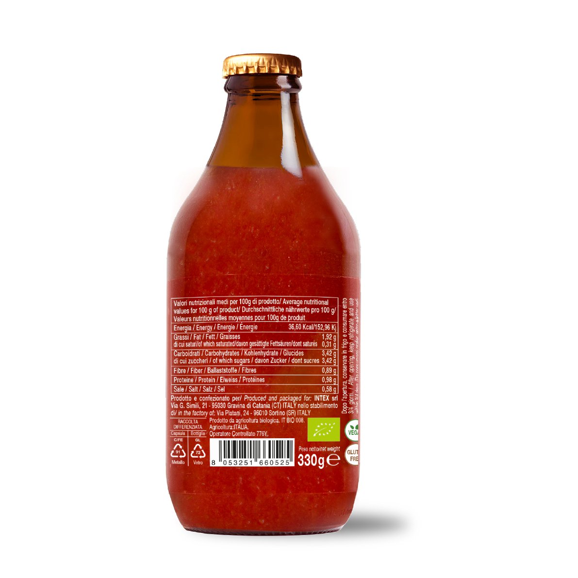 Salsa de tomate cherry ecológica lista para usar 330g