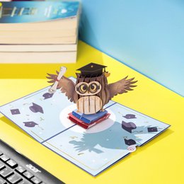 Sowa z wyskakującą kartą do zaprawy murarskiej