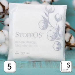 Mouchoirs en tissu, blanc, motif d'emballage StoffOS PUR ou BRANCHE DE COTON