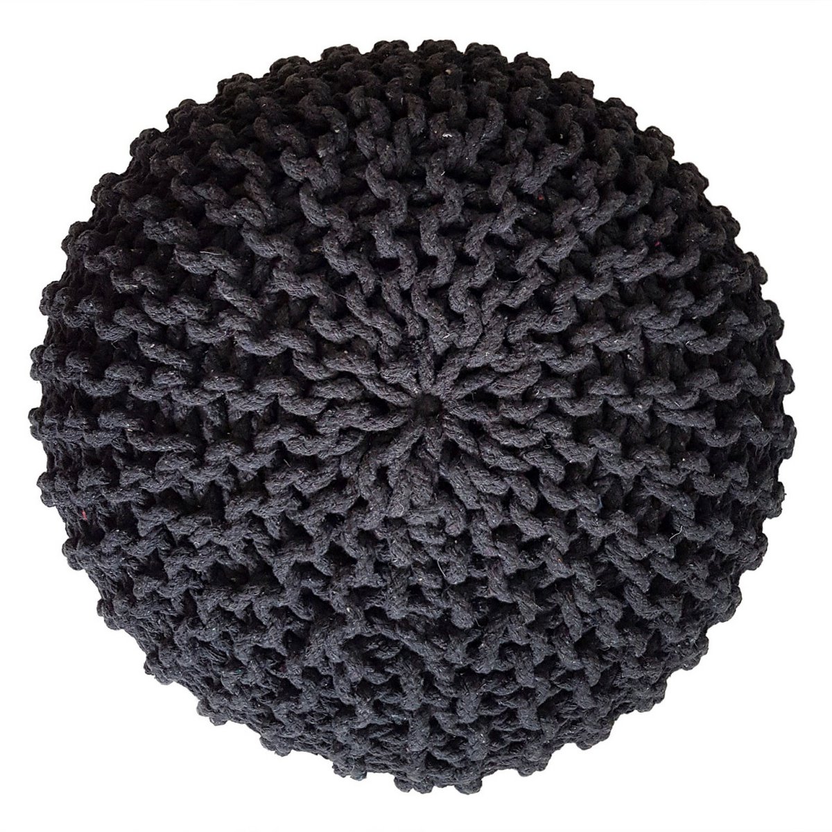 Brei -ontlasting pouf Ø 45 H 30 cm cm stoel pouf breien vloer kussen