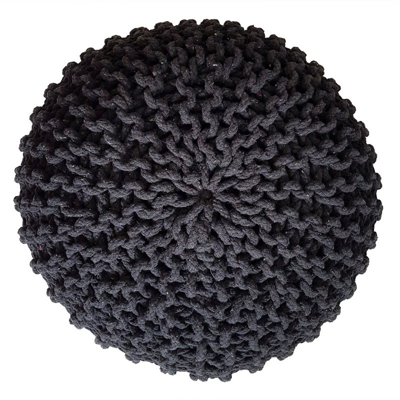 Knitted stool pouf Ø 45 H 30 cm cm seat pouf knitted floor cushion